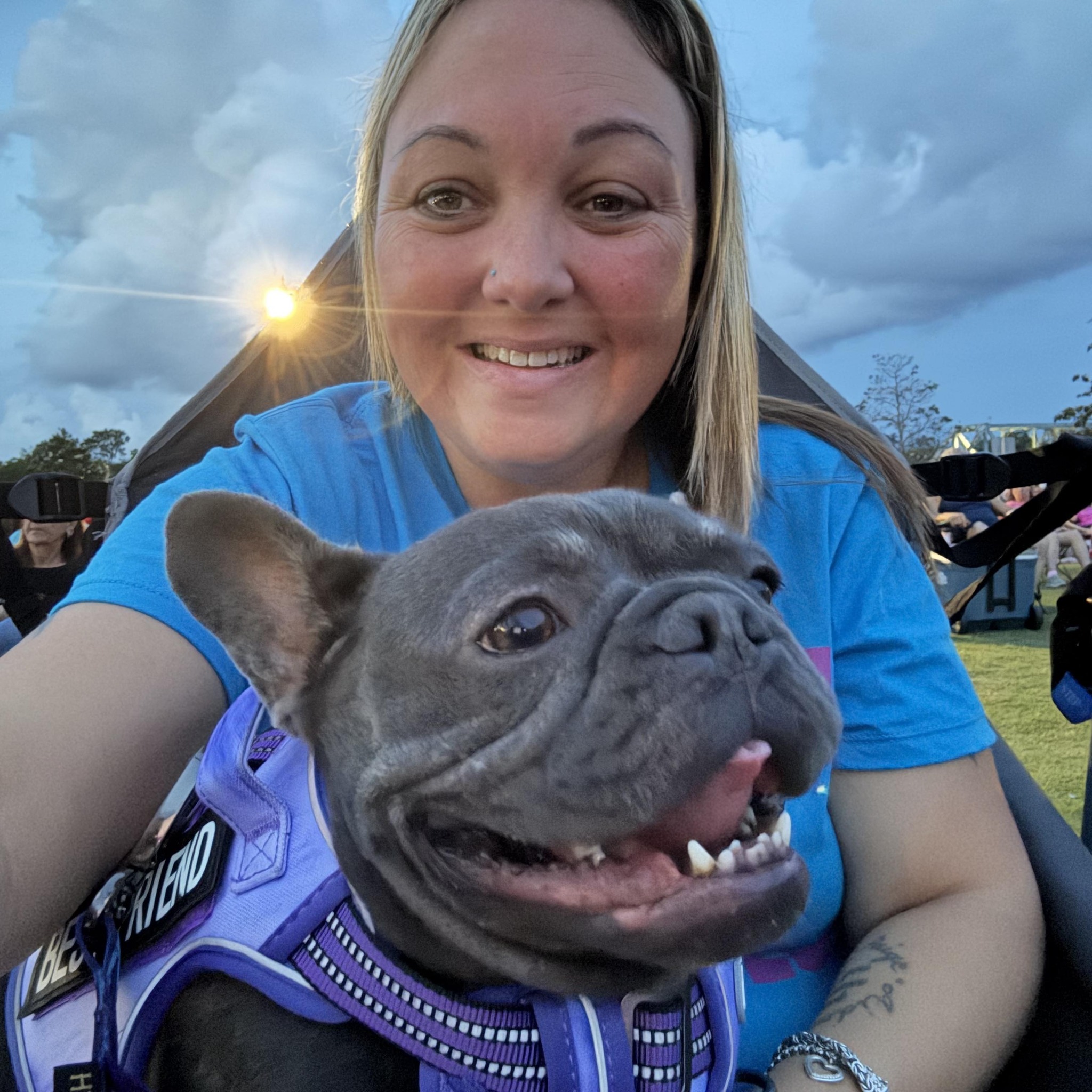 Heather with Bougie the French Bulldog