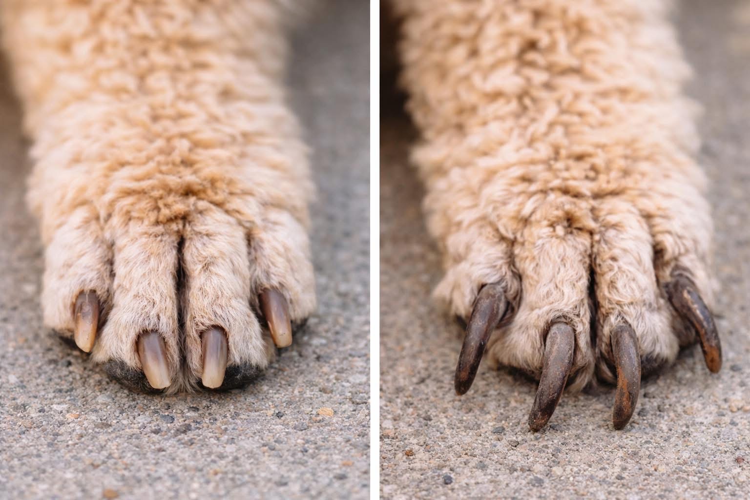 Before and after nail trim